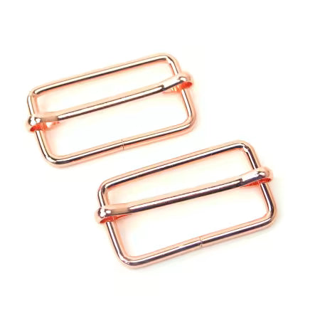 Two Slider Buckles 1 1/2" Rose Gold