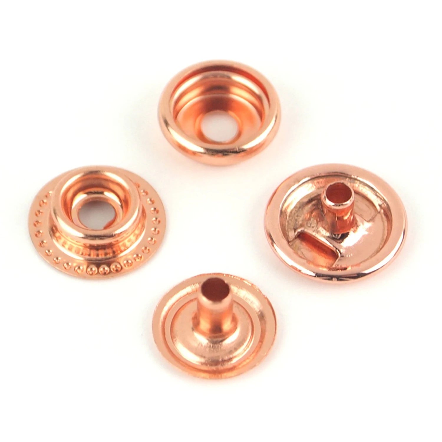 Ten Line 20 Snap Fasteners Rose Gold