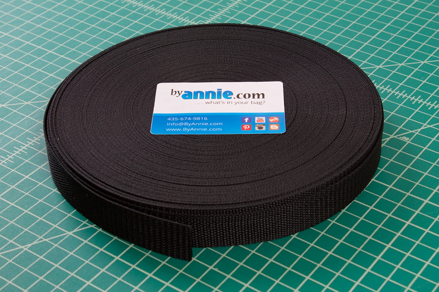 STRAPPING 1IN BLACK BY THE YARD