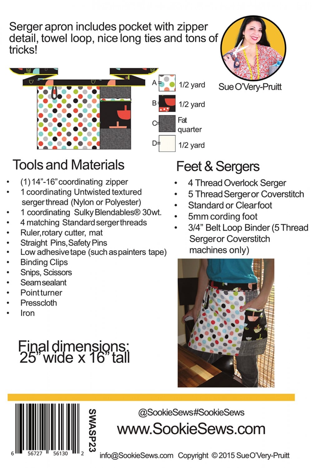Cookin In Color Serger Apron Pattern