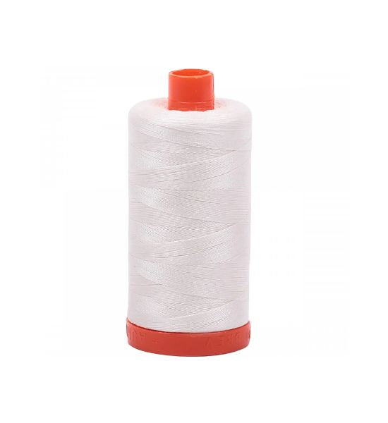 Aurifil Mako Cotton Thread Solid 50wt 1422yds Chalk