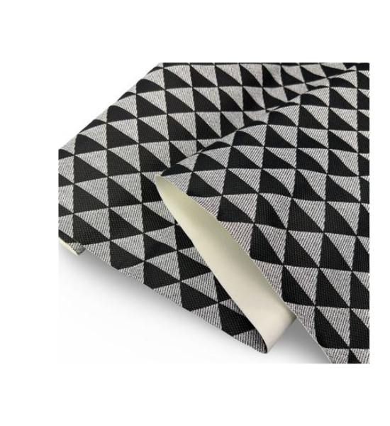 Simply Classic Faux Leather – Geometric Triangles Black/White 18" x 54"