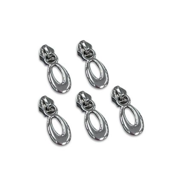 Simply Classic Teardrop Zipper Pull – No. 5 – Nickel 5 Pack