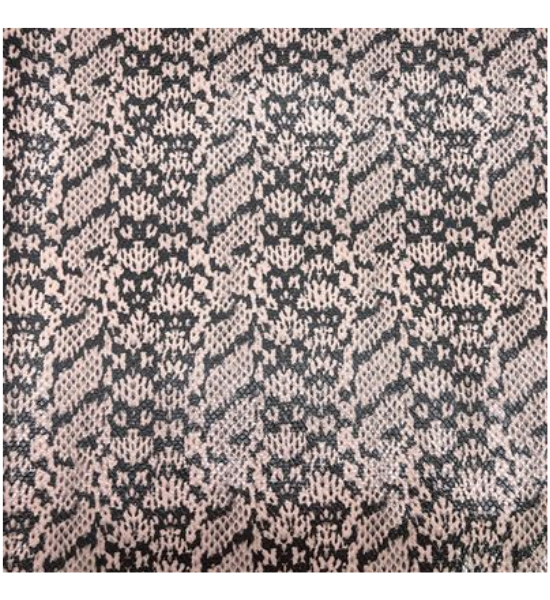 Simply Classic Faux Abstract Geometric Faux Leather – Mauve/Black – 18" x 54"