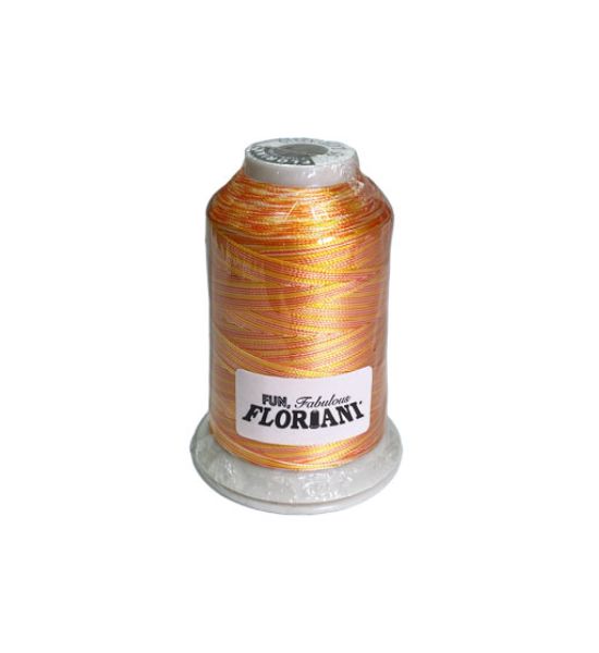 FLORIANI VARIEGATED THREAD YLLW ORNG STRP 1100yds