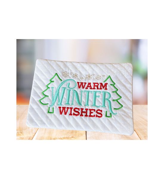 Winter Wishes Mug Rug USB Design