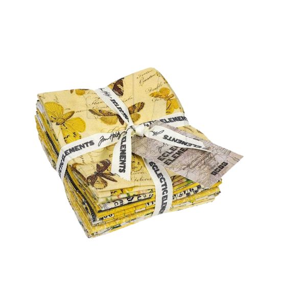 Tim Holtz Fabric Palette Yellow Bundle of 10 Fat Quarters