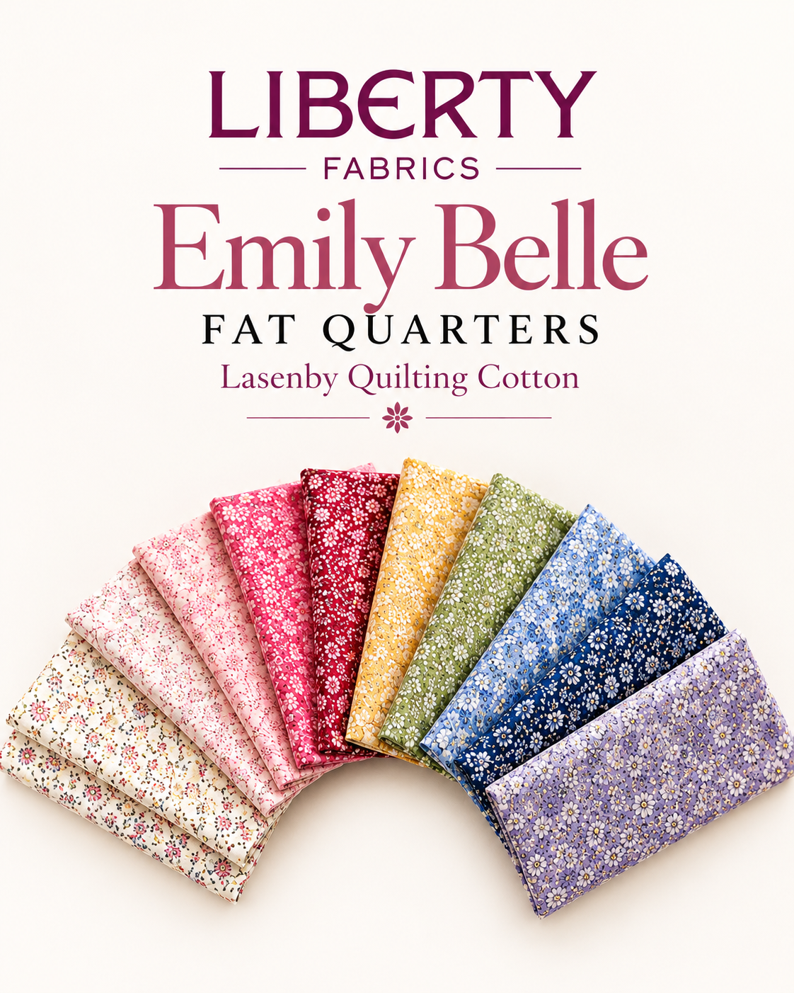 Liberty Emily Belle Floral Fabric Fat Qtr Bundle (15 pcs)