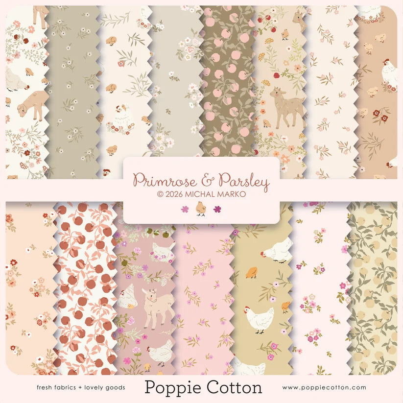 5" Precuts - 42 Prints Primrose & Parsley
