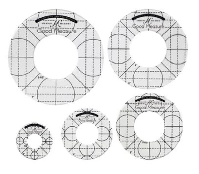 Good Measure Low Shank Circle Quilting Template Ruler 5 PC Set