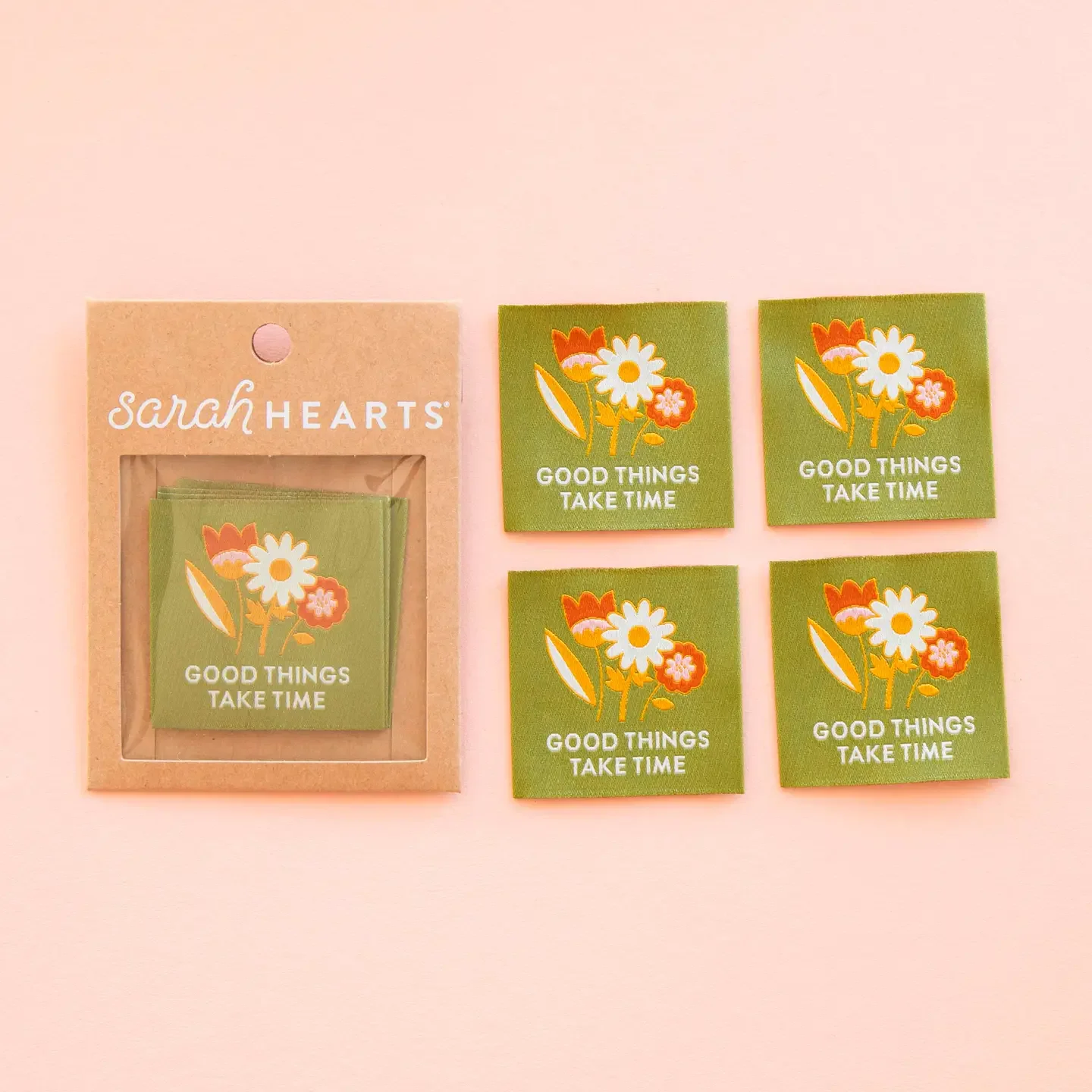 GOOD THINGS TAKE TIME WOVEN LABELS