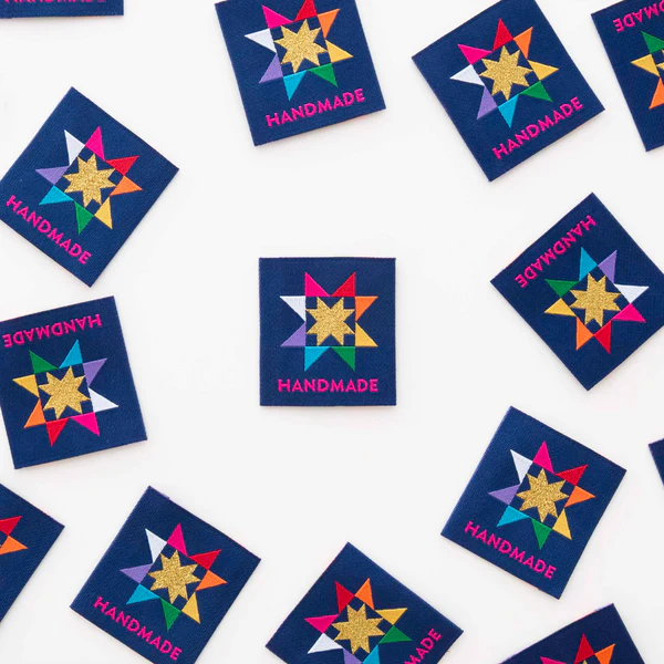 HANDMADE QUILT STAR LARGE WOVEN LABELS