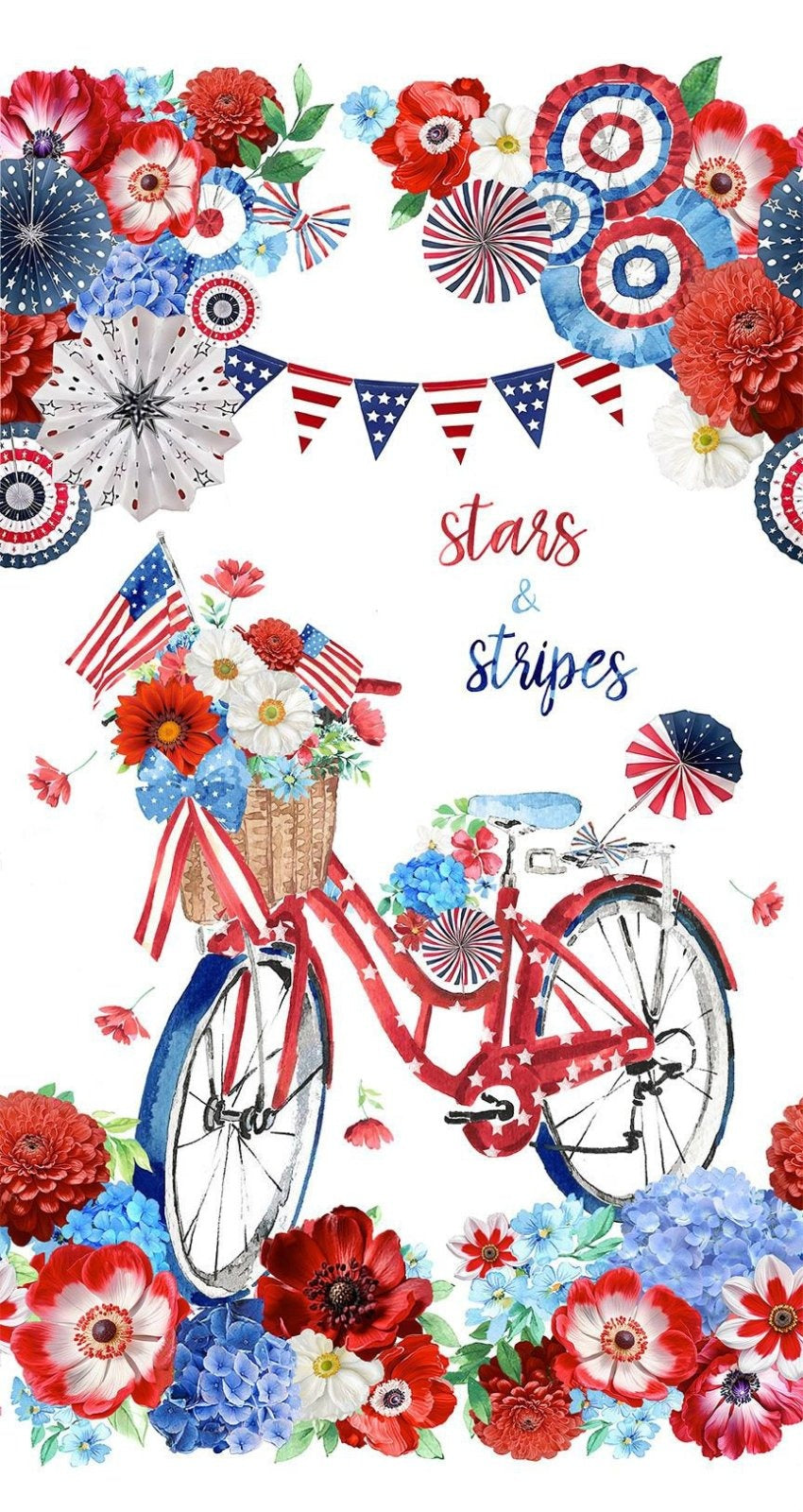 Stars and Stripes USA Novelty Quilt Panel