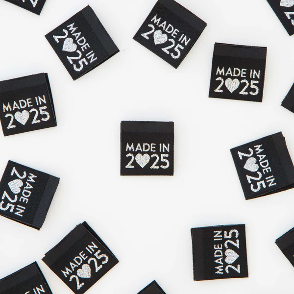 MADE IN 2025 SILVER WOVEN LABELS