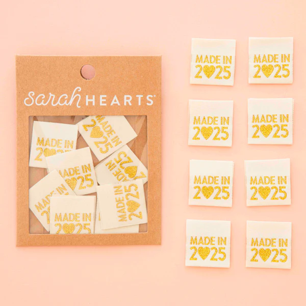 MADE IN 2025 GOLD WOVEN LABELS