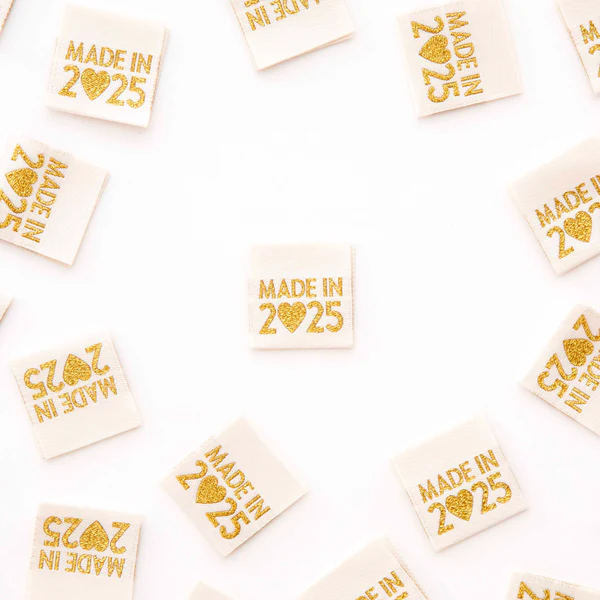 MADE IN 2025 GOLD WOVEN LABELS