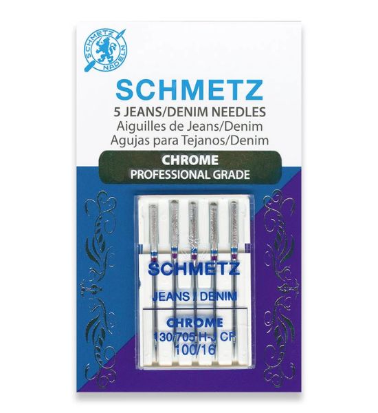 Schmetz Chrome Denim 100/16 Carded 5 Pack