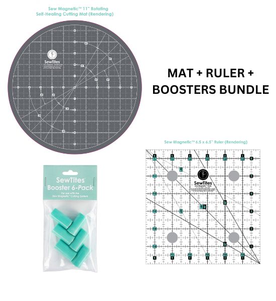 Magnetic Rotating Cutting Mat Bundle with 6.5″ Ruler & Boosters