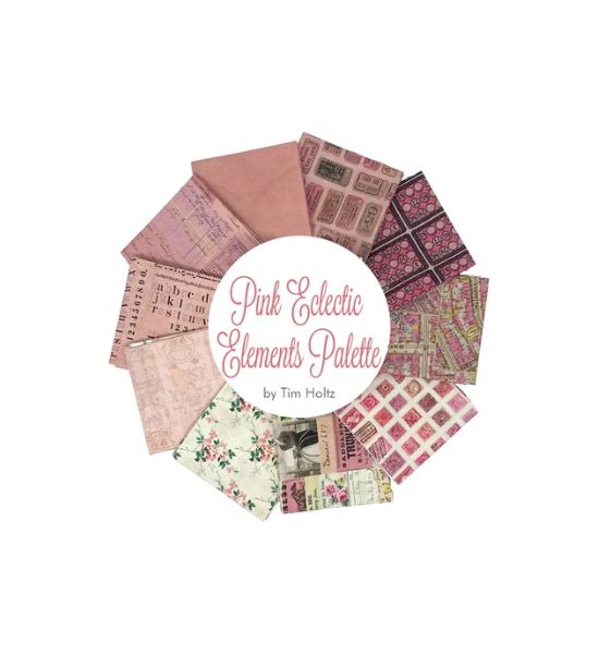 Tim Holtz Pink Eclectic Elements Palette Fat Quarter Bundle
