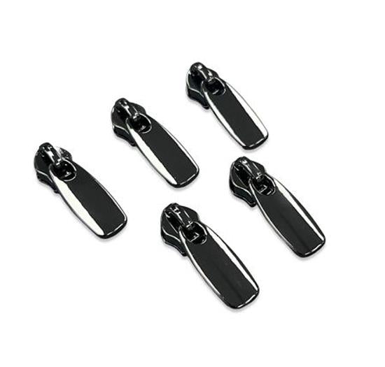 Simply Classic #3 Flap Zipper Pull - Gunmetal 5pk