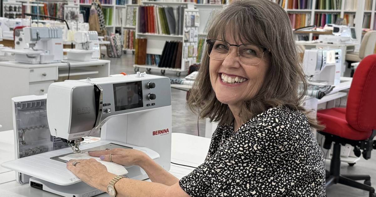 Comfortable adjustable sewing chair setup with sewing machine designed for proper posture during long sewing sessions