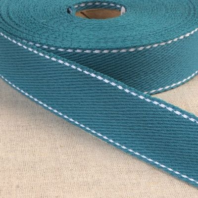 COTTON WEBBING WITH STITCHES PERYD TURQ