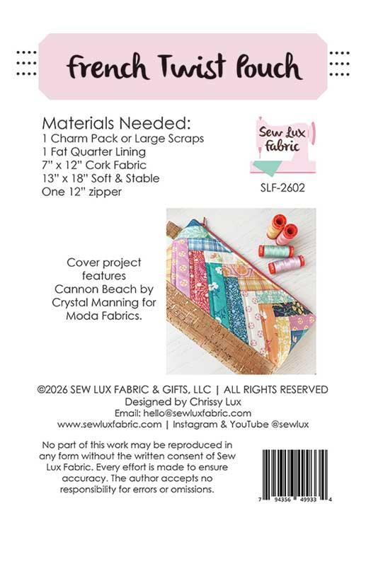 French Twist Pouch Pattern