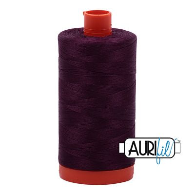 Aurifil Mako Cotton Thread Solid 50wt 1422yds Very Dark Eggplant