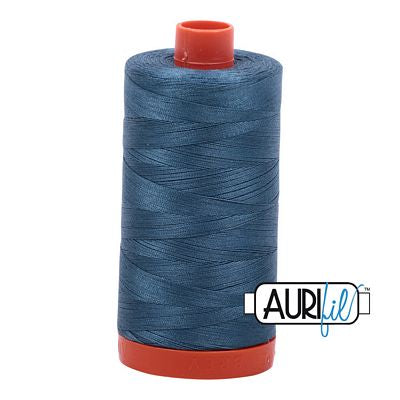 Aurifil Mako Cotton Thread Solid 50wt 1422yds Smoke Blue
