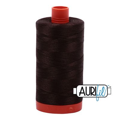 Aurifil Mako Cotton Thread Solid 50wt 1422yds Dark Brown
