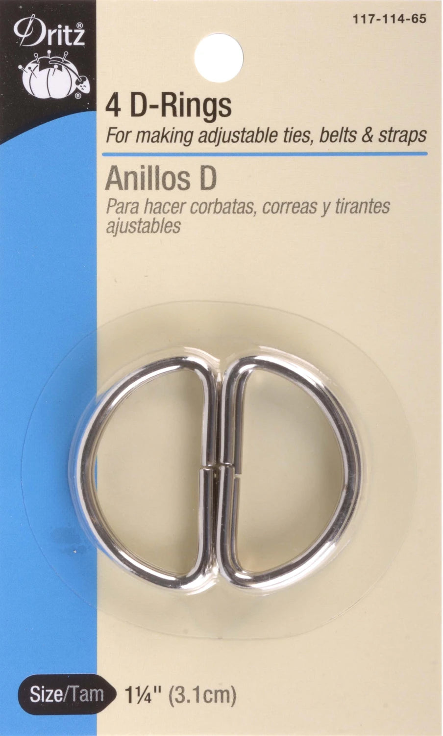D Ring Silver 1 1/4in 4ct