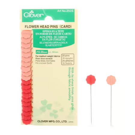 Flower Head Pin Size 32 - 2in 20ct 2 Colors