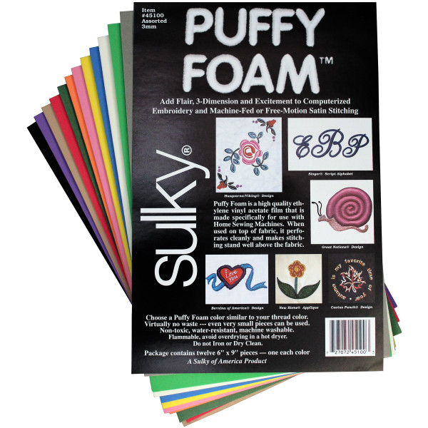 12PK/ASSORTED COLORS PUFFY FOAM 3MM