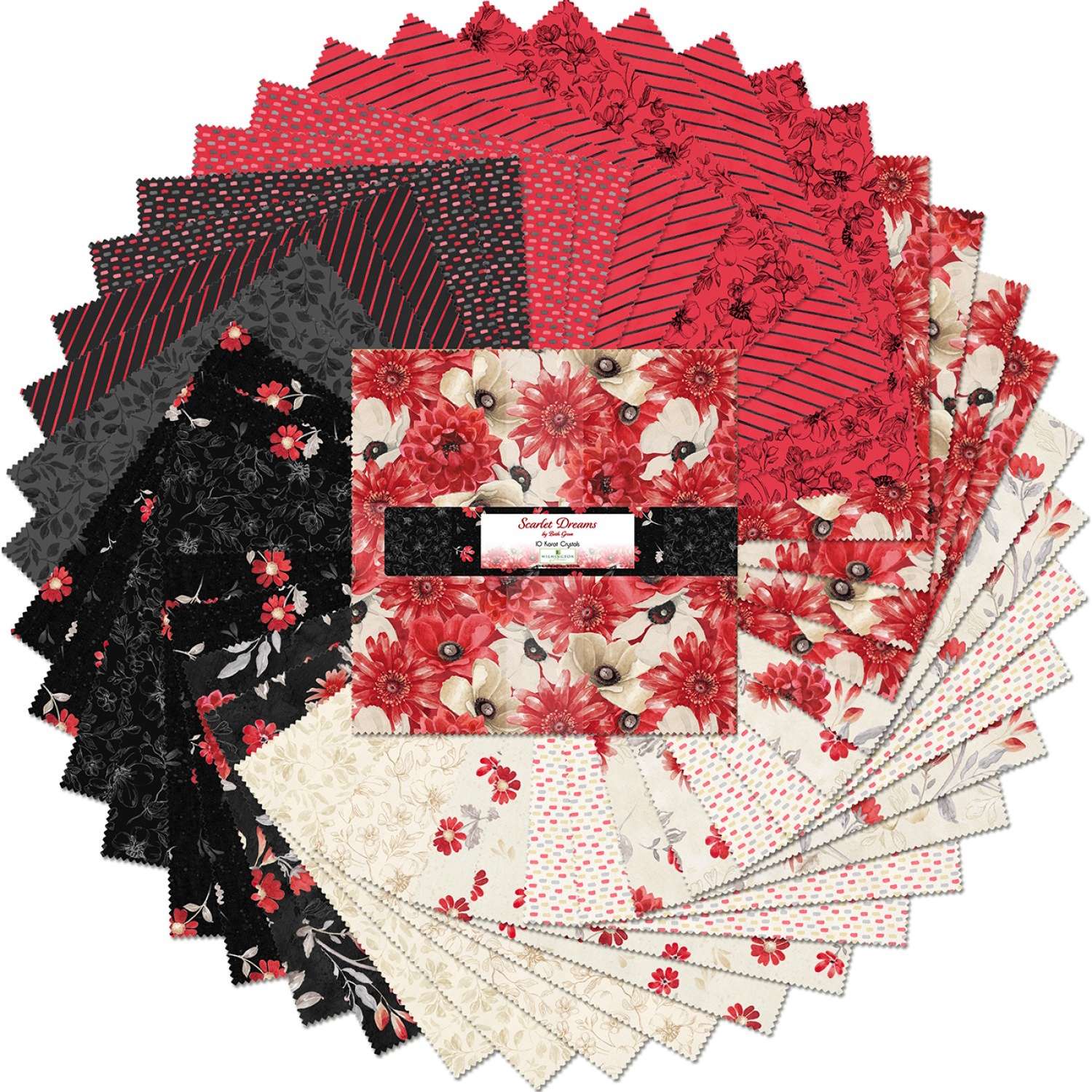 SCARLET DREAMS 10'SQUARES 42 PIECES