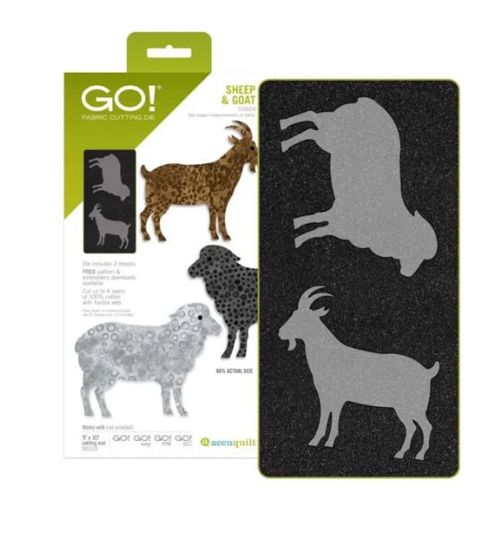 AccuQuilt GO! Sheep & Goat Die #55924 – Limited Edition Appliqué Cutting Die