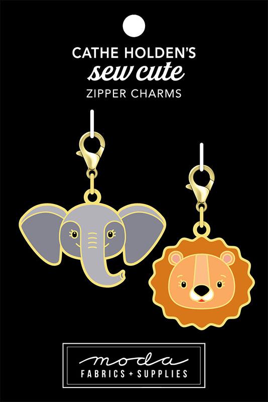 ELEPHANT LION ZIPPER PULLS 2CT