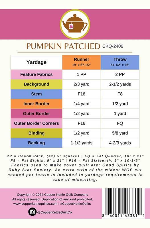 Pumpkin Patched Quilt Pattern