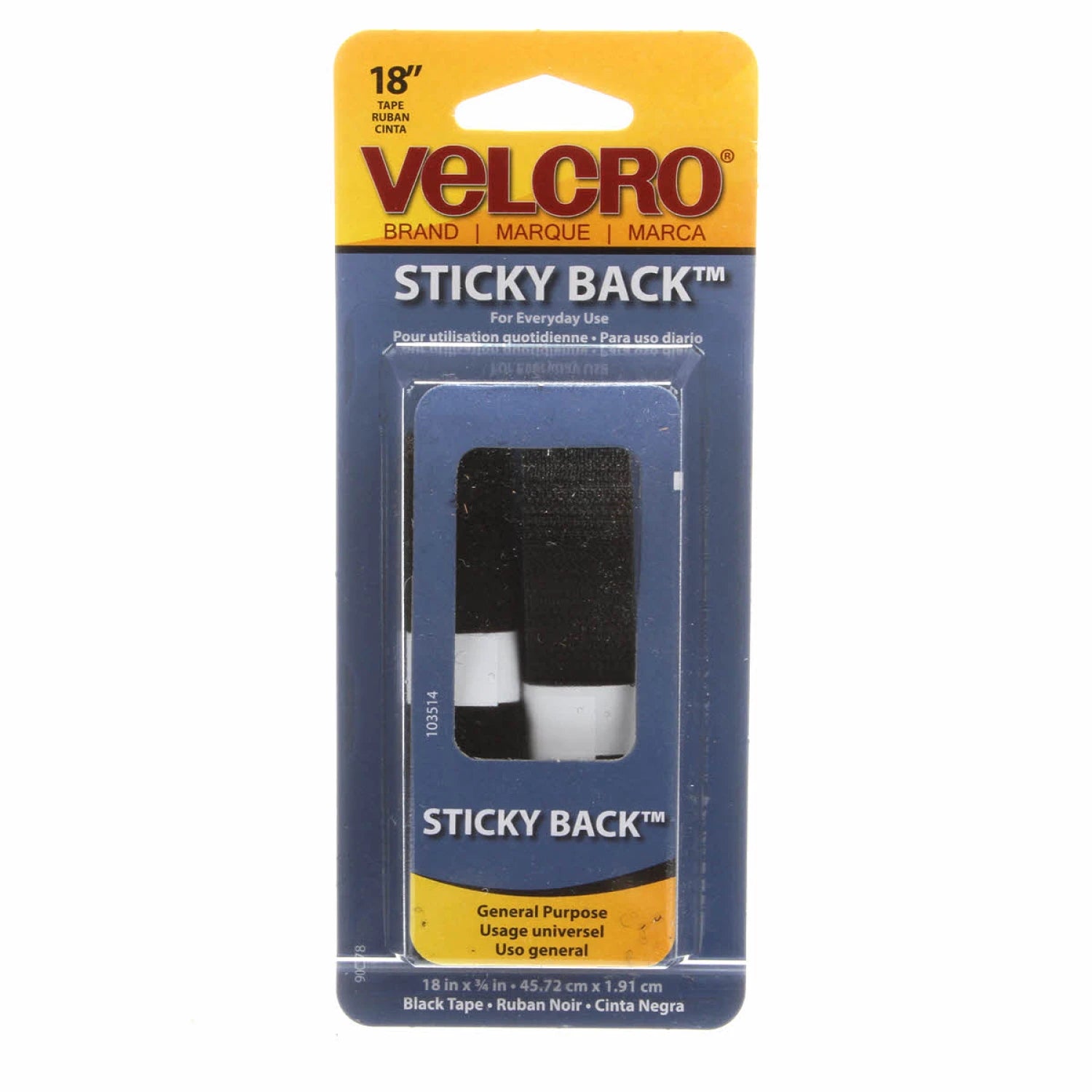 VELCRO® Brand Fastener Sticky Back Tape WHITE 3/4in x 18in