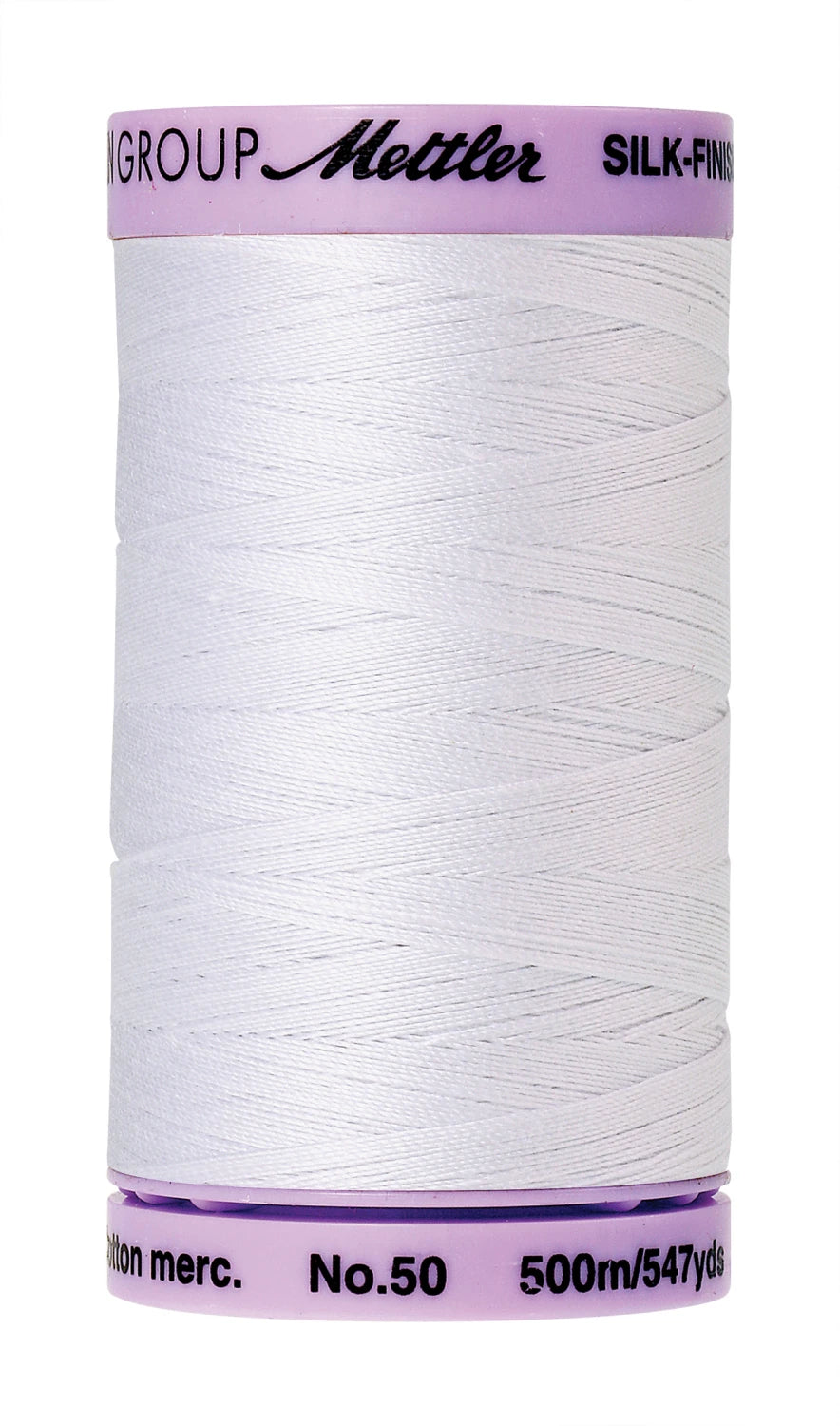 Silk-finish 50wt Solid Cotton Thread 547yd/500m White