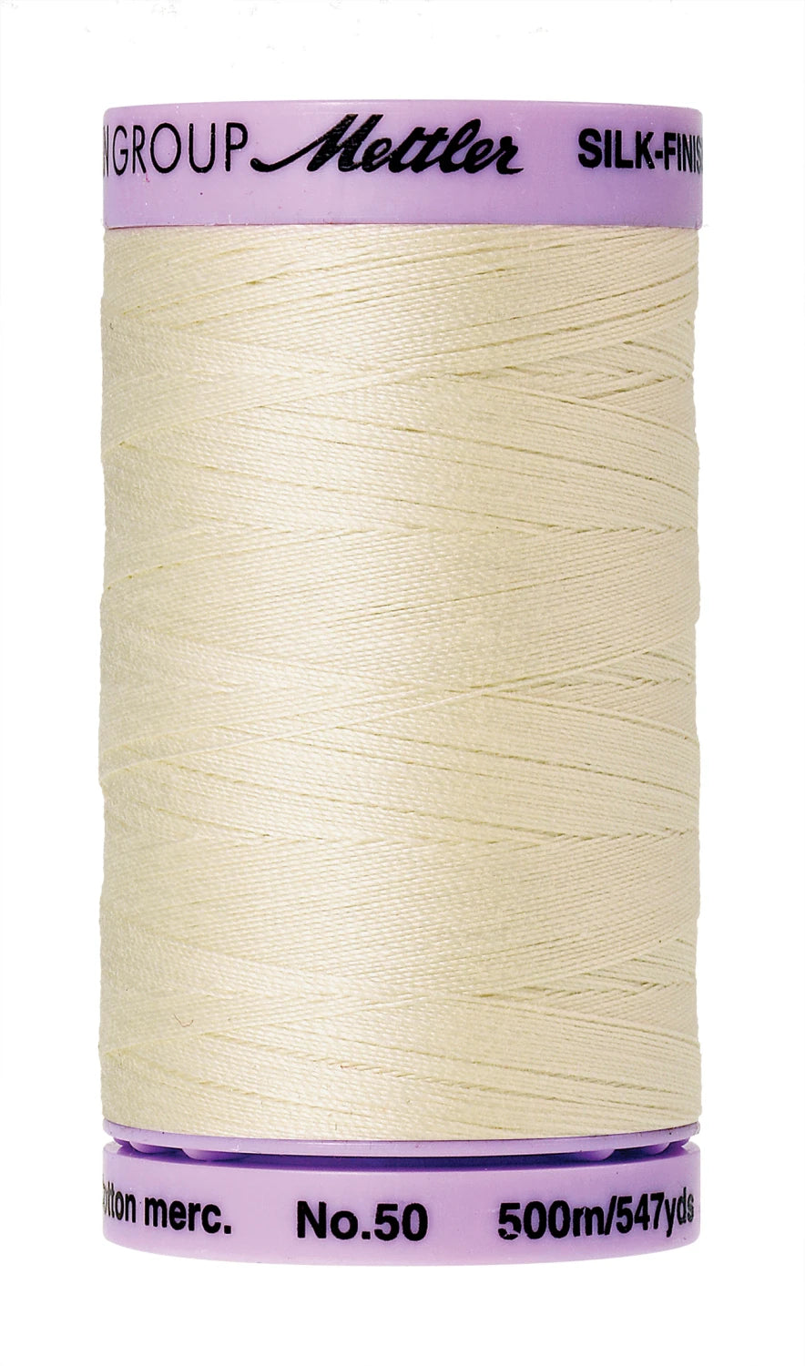 Silk-finish 50wt Solid Cotton Thread 547yd/500m Antique White