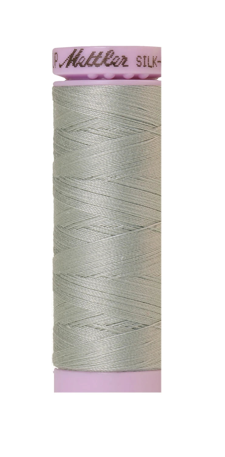 Silk-finish 50wt Solid Cotton Thread 164yd/150m Silvery Gray