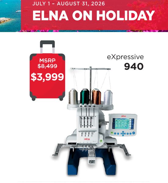 Elna eXpressive 940 4-Needle Embroidery Machine