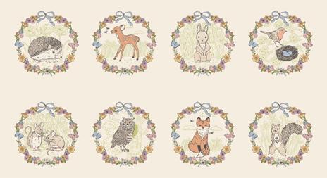 My Secret Garden Panel Cloud 2/3 Yard