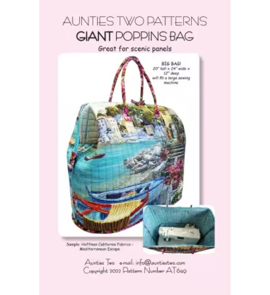Aunties Two Giant Poppins Bag Pattern with Stays (AT649)