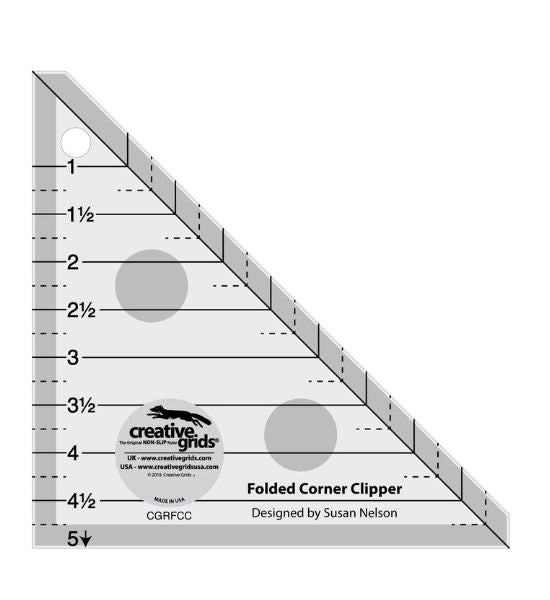 Creative Grids Quilt Ruler – Folded Corner Clipper Tool (5in x 5in)