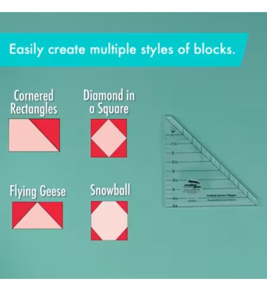 Creative Grids Quilt Ruler – Folded Corner Clipper Tool (5in x 5in)