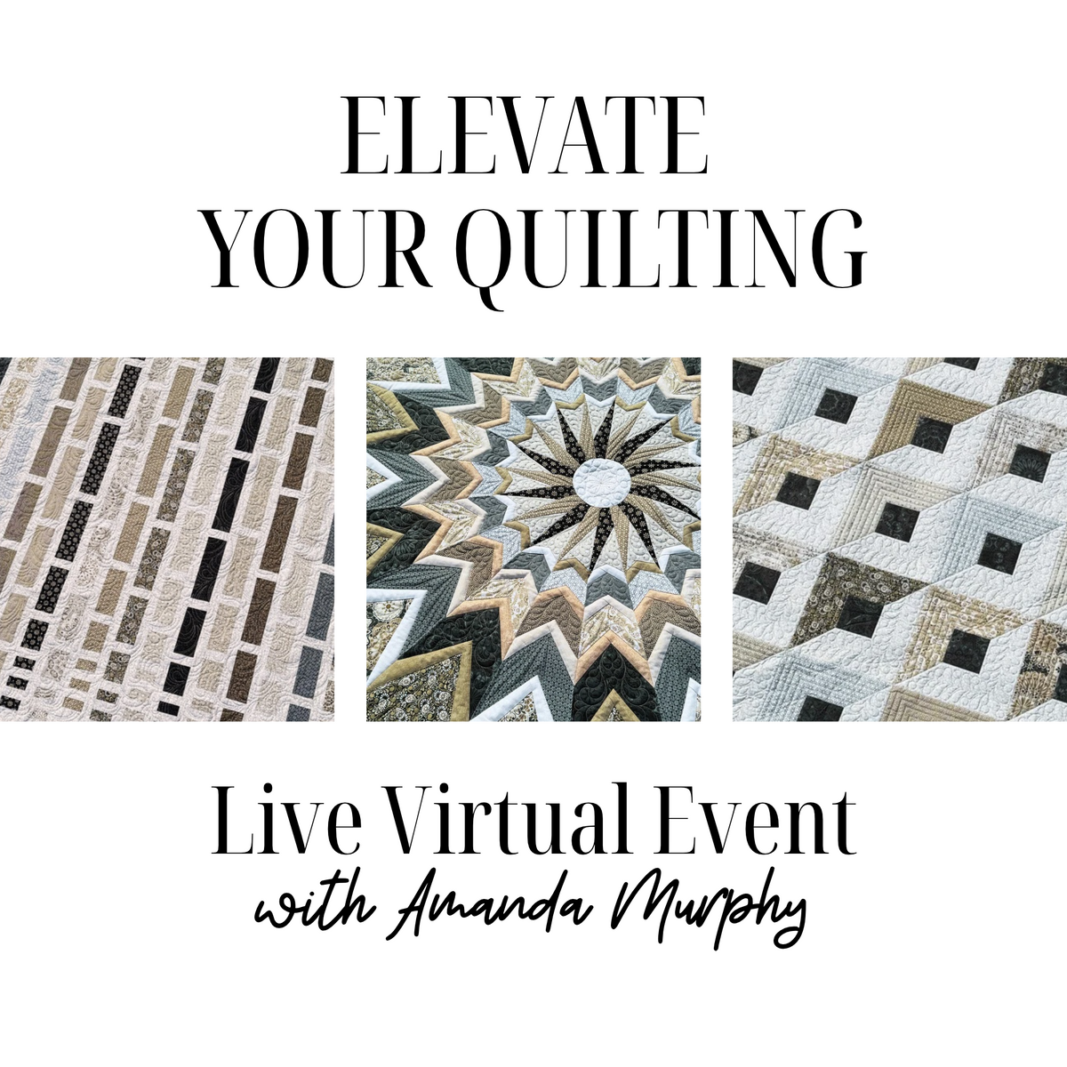 Elevate Your Quilting Live Virtual Event with Amanda Murphy 12/16/26 10a-1p