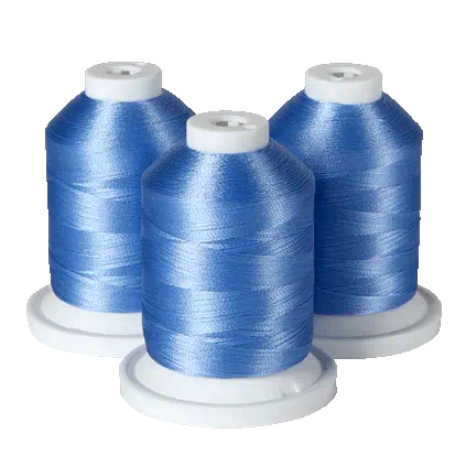 Paris Blue 100% Polyester Color Fast, High Shine Embroidery Thread