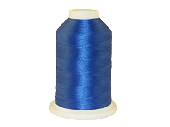 Electric Blue 100% Polyester Color Fast, High Shine Embroidery Thread