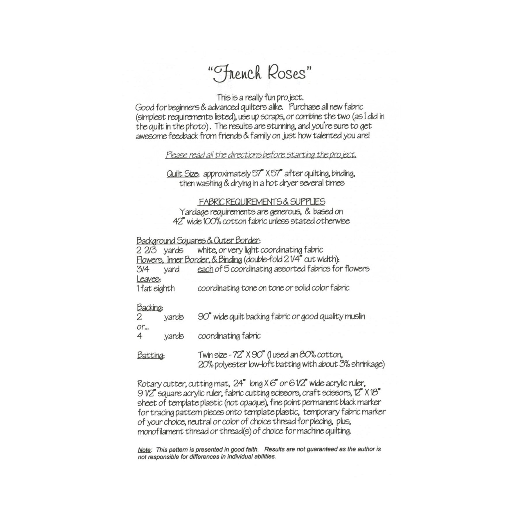 French Roses Pattern